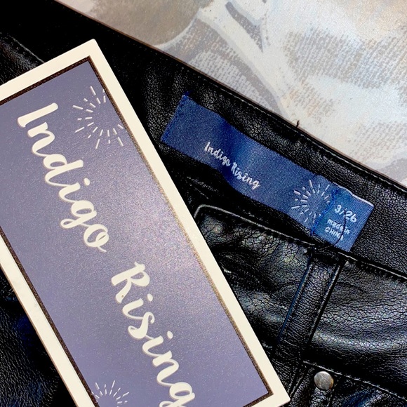 Brand New, Never Worn, size 3/26. Leather bootcut, high rise slim flare pants. - Picture 2 of 6